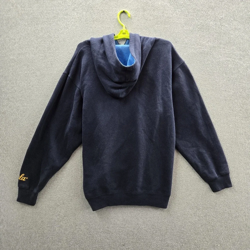 UCLA Bruins Men Hoodie L Navy E5 Logo Embroidered Graphic Fleece READ